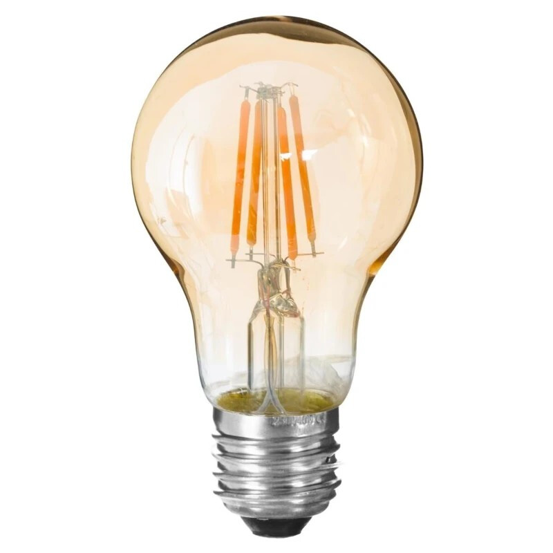 Atmosphera Standard A60 E27 LED-Glühbirne mit geradem Filament, Bernstein
