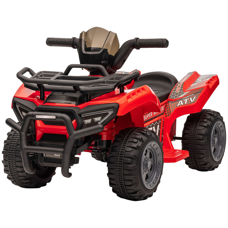 Homcom Red 370-189V70rd 6V Kids Electric Ride On Car Toddlers Quad Bike All Terrain Vehicle Toy With Music For 18-36 Months