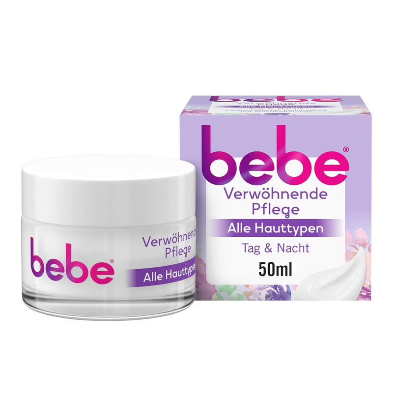 BEBE Verwöhnende Gesichtscreme, Langanhaltende Feuchtigkeit mit Mondblüten- & Vanilleduft, Vegan, 50 ml