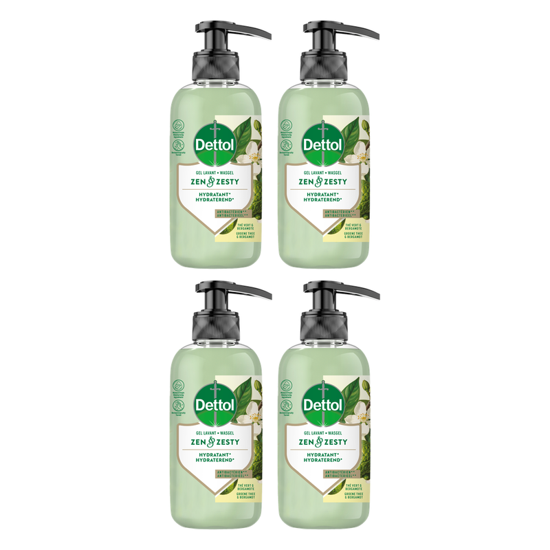 Dettol premium wasgel groene thee & bergamot 300 ml (4-pack)