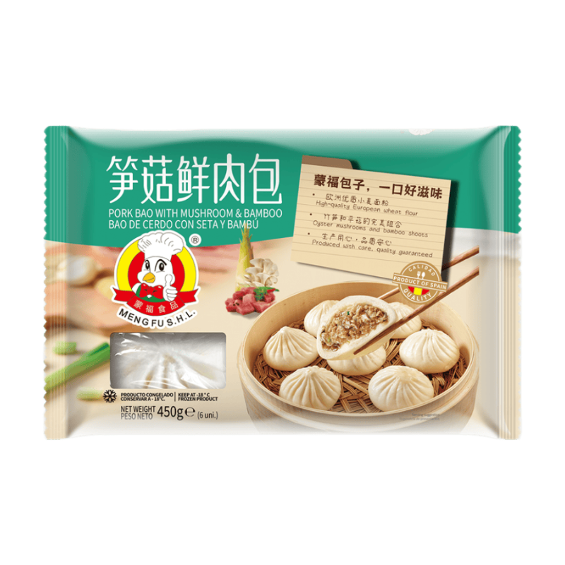 MENGFU Schweinefleisch-Bao mit Pilz und Bambus, 450 g