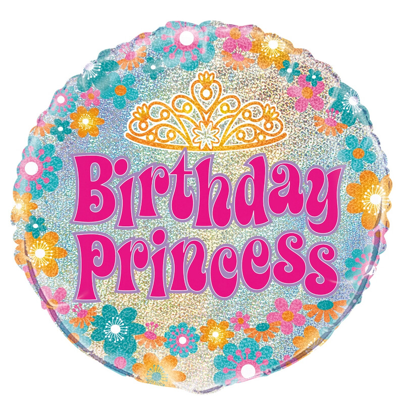 Unique Prism Birthday Princess Balloon, 45cm