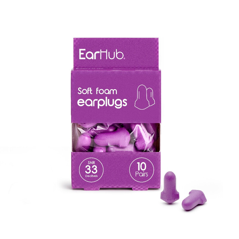 Premium Soft Foam Earplugs Purple 10 Pair