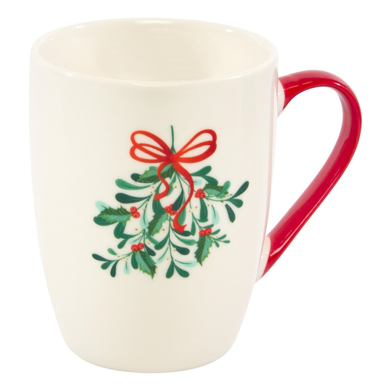 Feeric mug de noël motif poinsettia, 36 cl