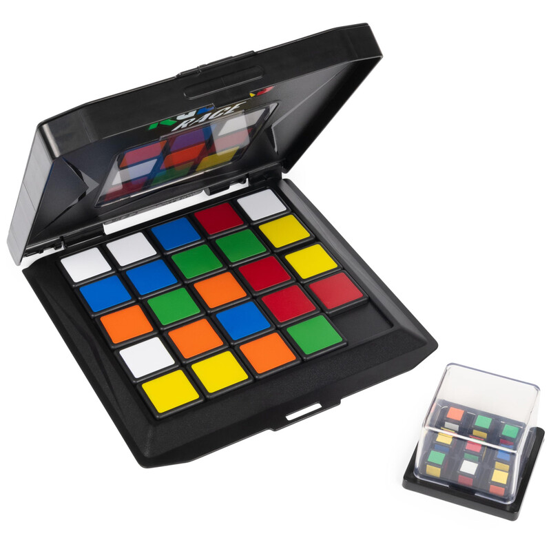 Rubiks Rubiks Race: 2-Spieler Schiebepuzzle Duellspiel mit 48 farbigen Kacheln und faltbarem Reisebrett - Das Original