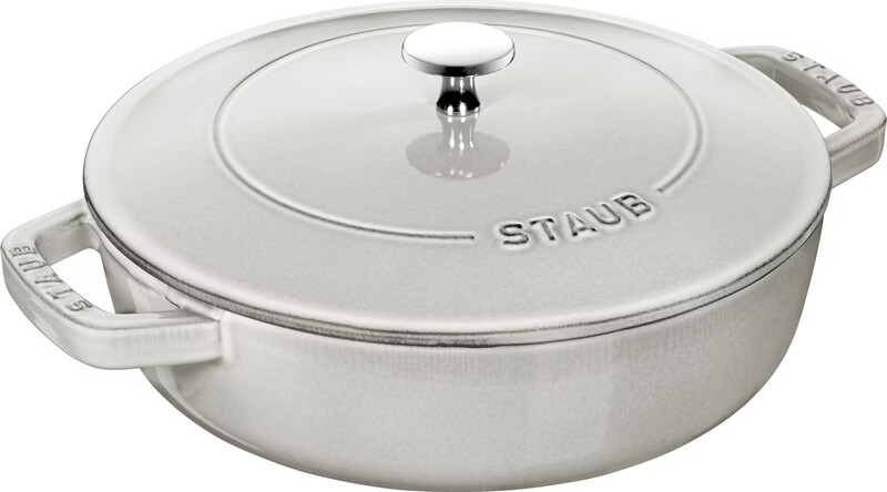Staub Braisers Schmorpfanne, 24 cm | Weisser Trüffel | rund | Gusseisen