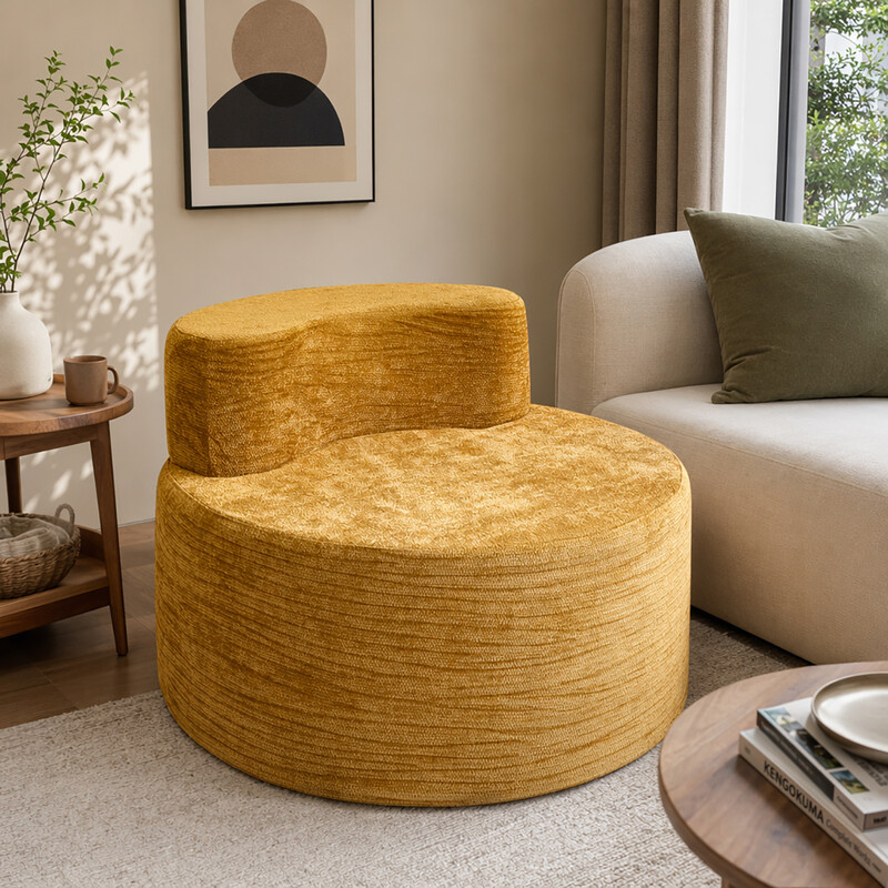 Kompressibles Sofa, kein Zusammenbau erforderlich, ultraweich, aus hochdichtem Schaumstoff, für Wohnzimmer – rahmenloses Sofa, gelb