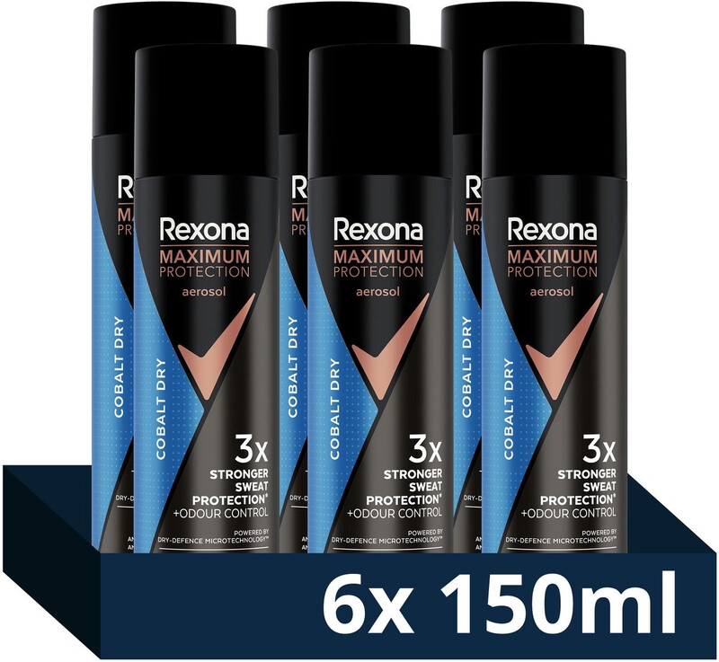Rexona M Spray Corporel Max Cobalt Dry 150 ml x6