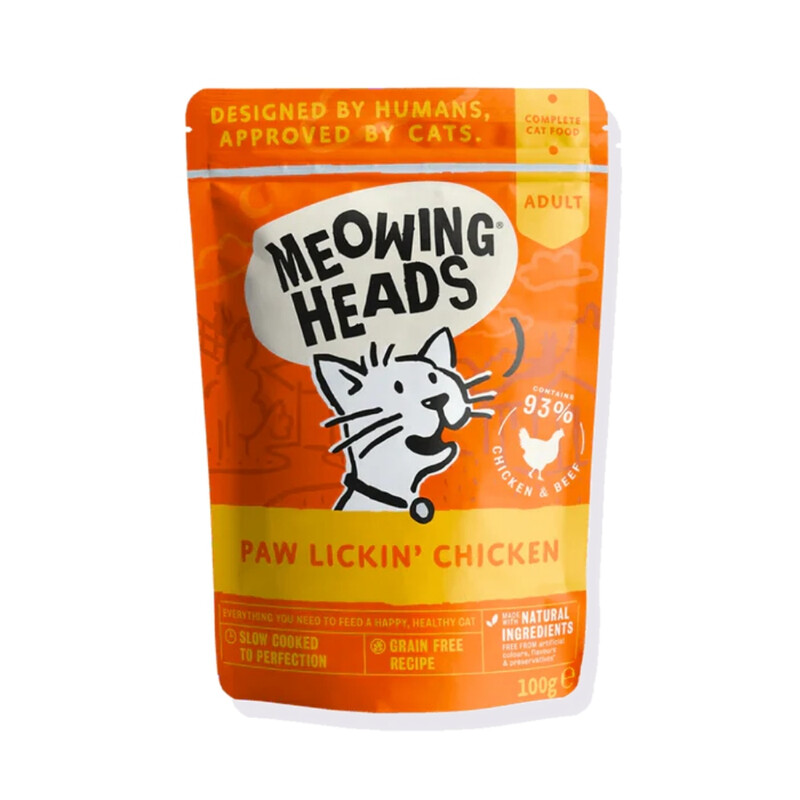 Paw Lickin Chicken Wet Cat Food Pouch 10X100g