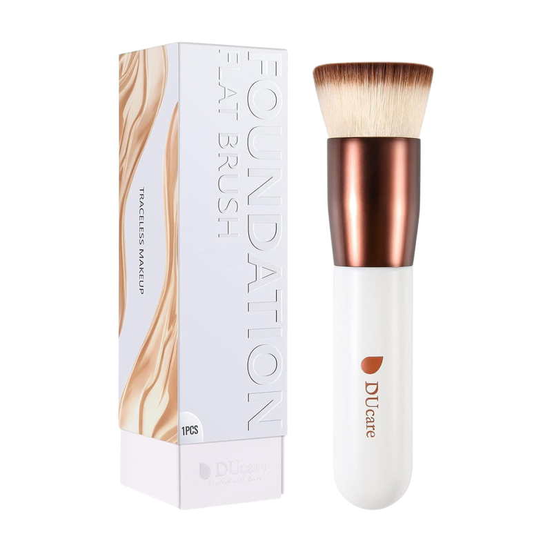 Ducare White Single Flat Foundation Brush - Handle