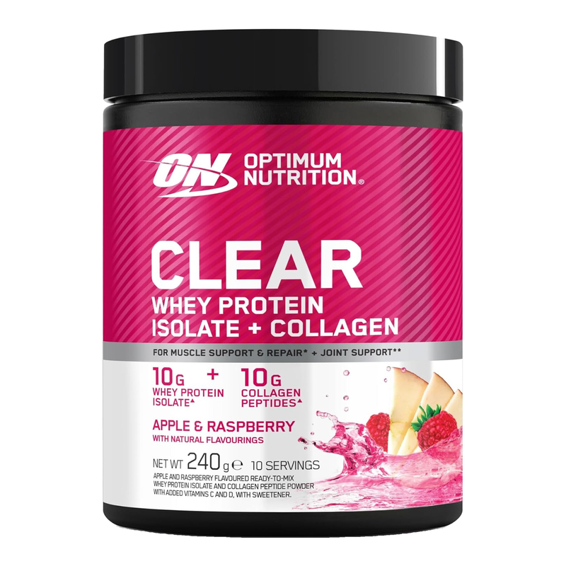 Optimum Nutrition Clear + collageen 240 g appel&framboos