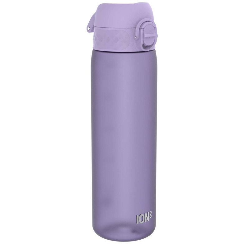 ION8 waterfles, 500 ml/18 oz, lekvrij, eenvoudig te openen, veilige vergrendeling, vaatwasserbestendig, BPA-vrij, hygiënische flip-dop, draaggreep, past in bekerhouders, eenvoudig te reinigen, CO₂-neutraal, paars