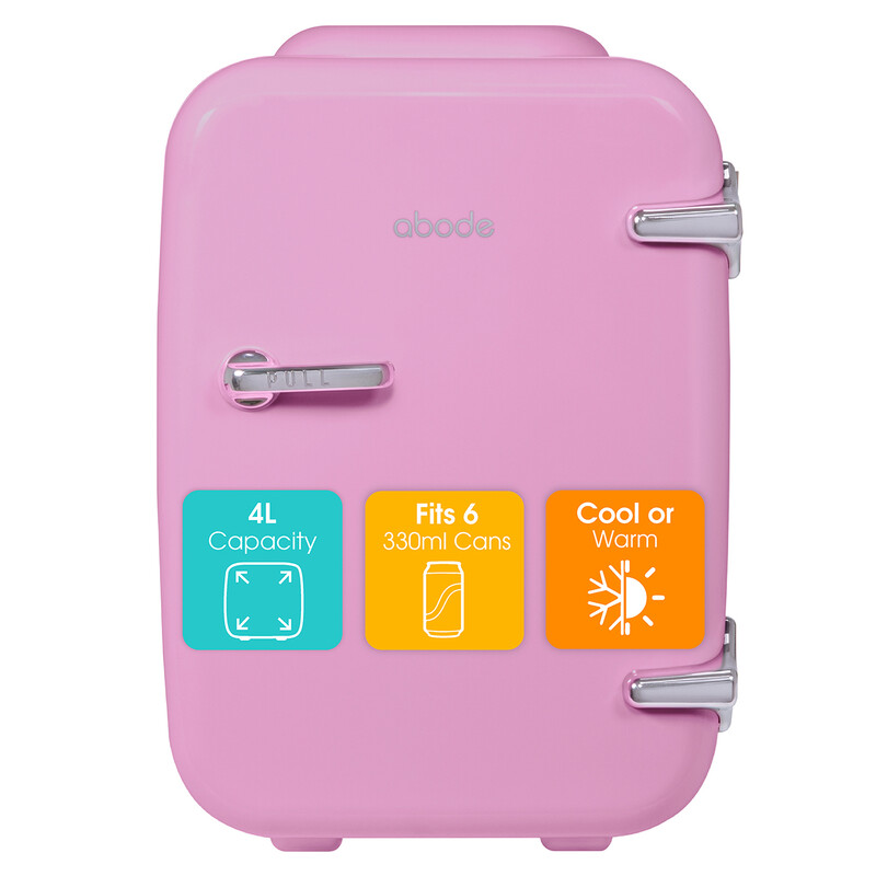 A4CLR201P Retro 4L Cooler in Pink