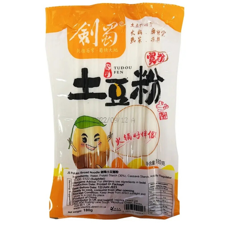 JIANSHU Potato Noodles Wide 180g