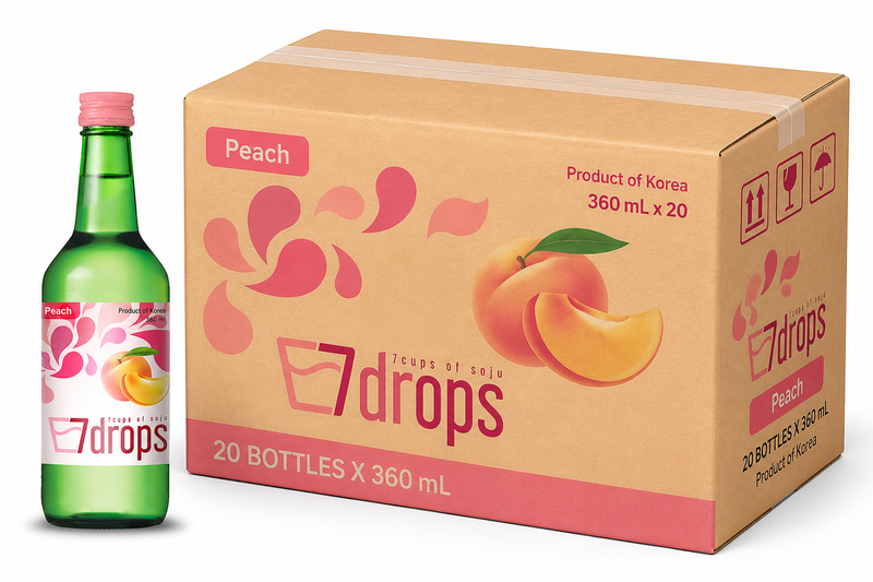 7CUPSOFSOJU 7DROPS Soju Perzik Alc. 12% 360 ml x 20