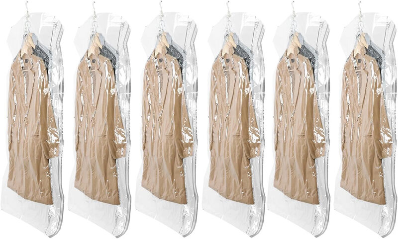 Hanging Vacuum Sealer Storage Space Saver Bags for Clothing, Suits and Jackets, Close