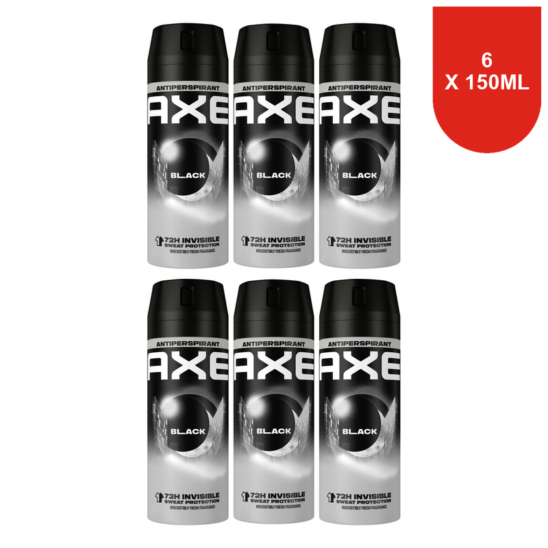 AXE Déodorant spray - Black Dry 150 ml (Lot de 6)