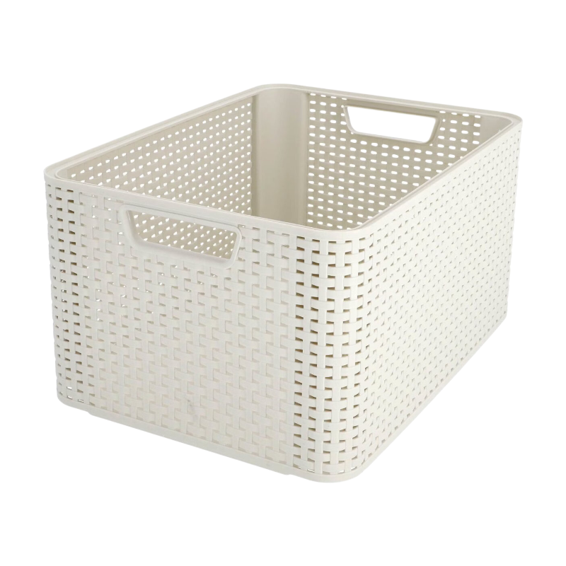 Curver Style Mand L - 30 liter - Vintage wit - Premium opbergoplossing, duurzaam kunststof, moderne huisorganisatie
