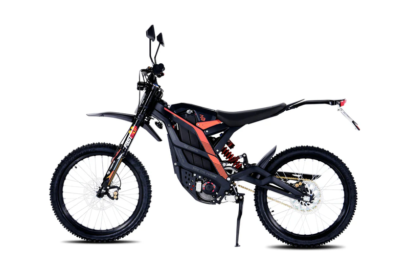 Elektrisches Dirt-Bike, schwarzer Rahmen + orangefarbenes Aufkleber