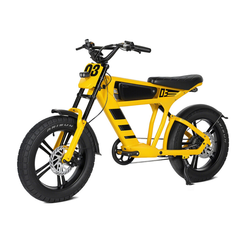 Mangosteen FT03 750-W-E-Bike mit herausnehmbarem 48V 18,2Ah-Lithium-Akku, 25 km/h, 75 km Reichweite, 20 x 4,5 Zoll Fat Tires, doppelte Stoßdämpfung & hydraulische Scheibenbremsen, All-Terrain-E-Bike mit LCD-Display für Geländeabenteuer & Stadtverkehr – Gelb
