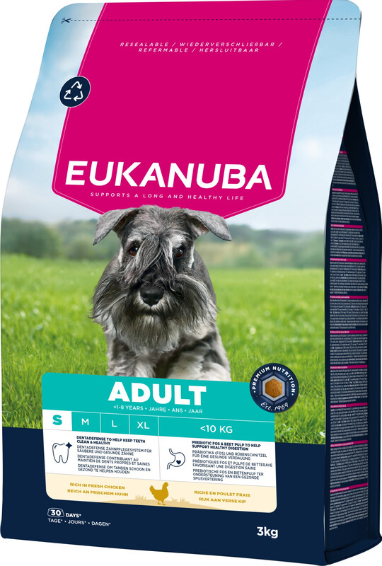 Eukanuba Life Care hondenvoer voor volwassen honden, kleine rassen, kip, 3 kg