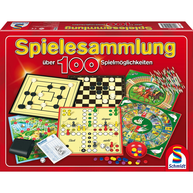 Schmidt® Spiele 49147 Familienspiele Spielesammlung, 100 Spielmöglichkeiten ab 6 Jahre