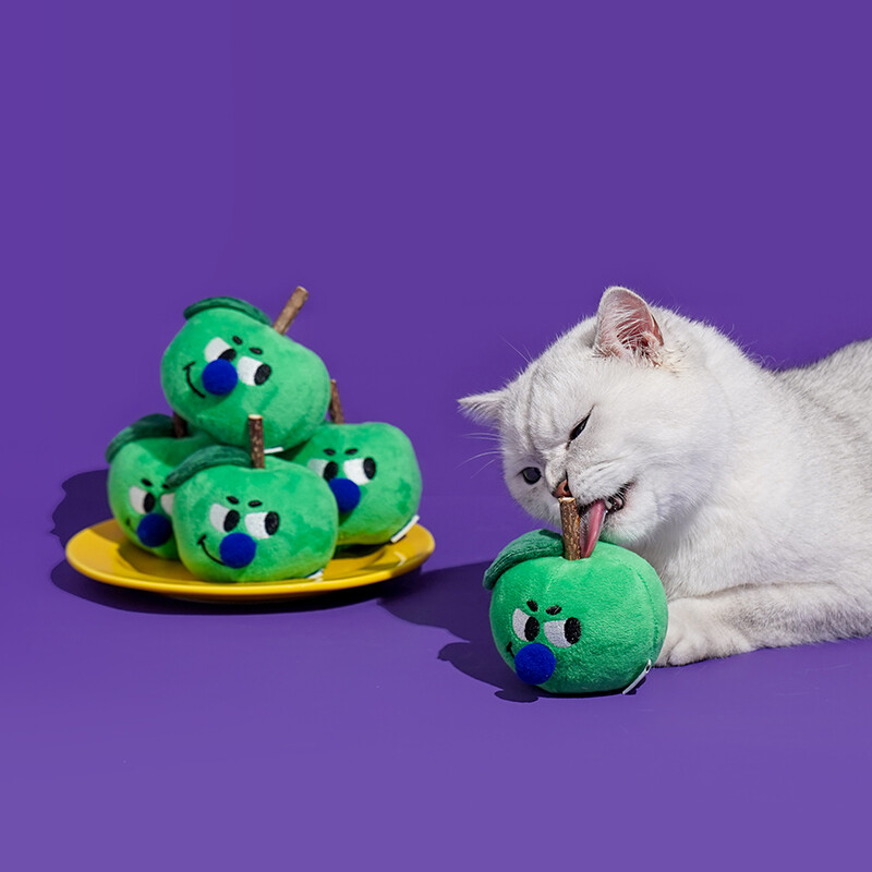Green Apple Silvervine Cat Toy, Natural Chew Play Toy for Kittens