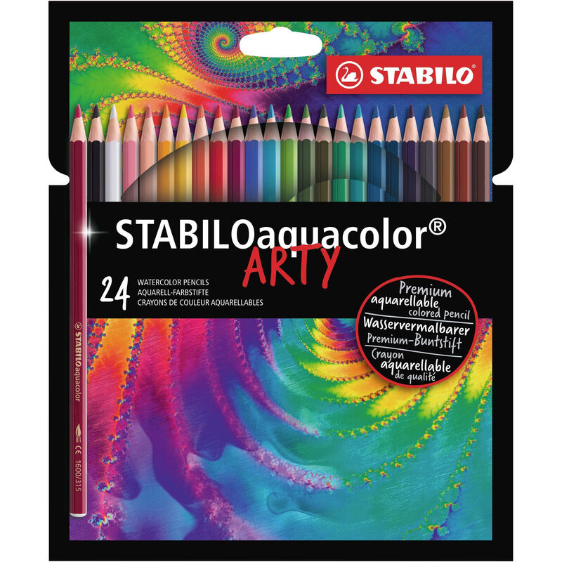 STABILO aquacolor - Aquarelpotlood - ARTY - Set van 24 - Assorti kleuren