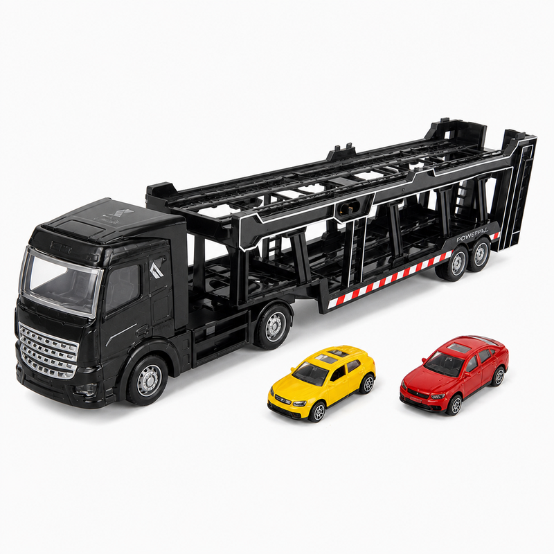 Welly Abschleppwagen Doppeldecker-Transporter Lkw Spielzeug: 32 cm großer Laster für Transport-Action