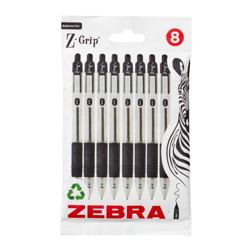 Z-Grip Ballpoint 8 Pack Black Ink