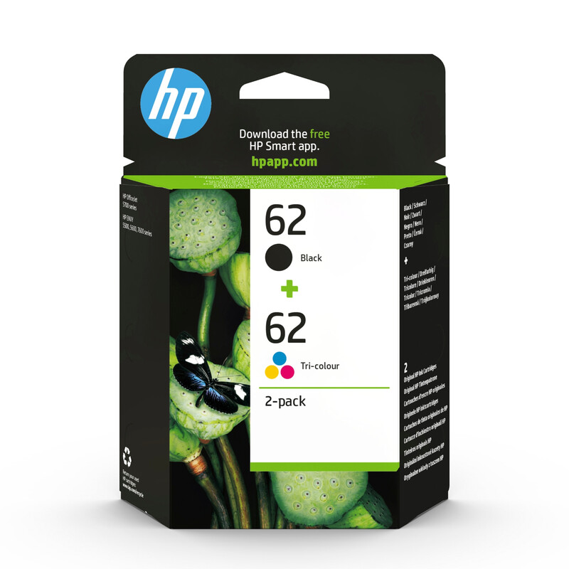 HP Original 62 Ink Cartridge Combo Pack 2-Pack N9J71AE