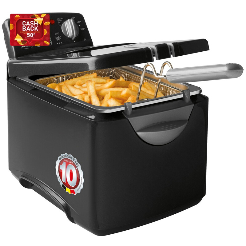 Fritel Friteuse - Turbo SF® 4178 - Friteuse met filterdeksel - Friteuse voor olie en vast vet - Friteuse voor 2-4 personen met kijkvenster - 2300 W - 3 L