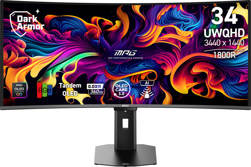 MSI MPG 341CQR QD-OLED X36 computermonitor 86,4 cm (34") 3440 x 1440 pixels UltraWide Quad HD Zwart