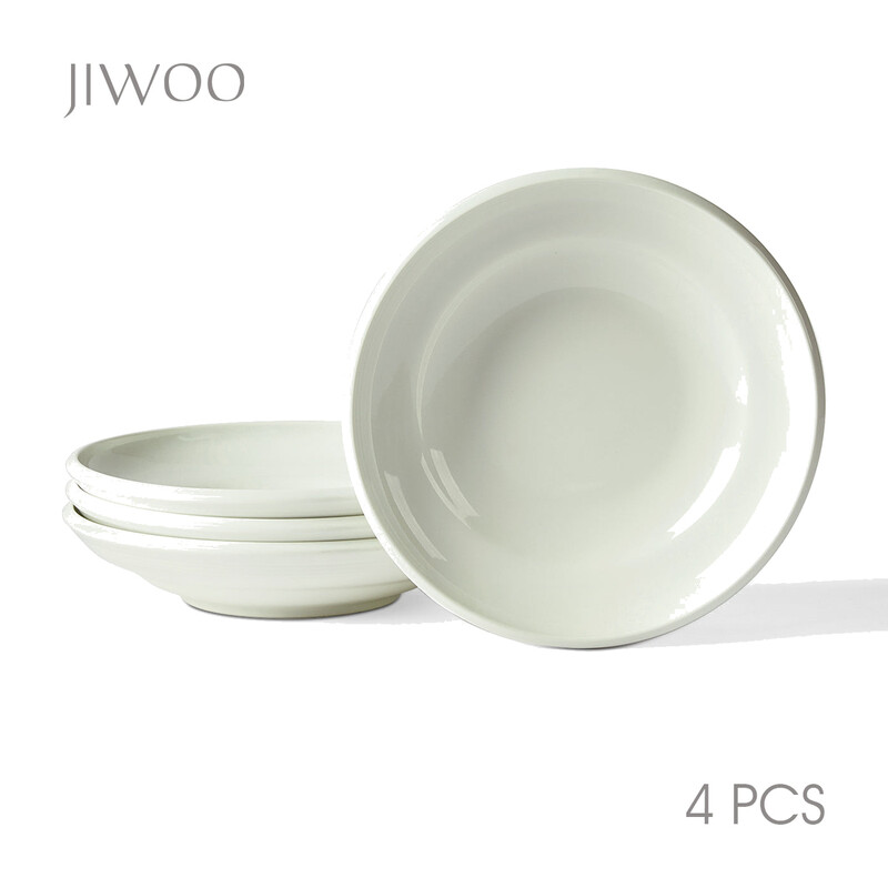 JIWOO Zen 8,5" Suppenteller Glänzend Weiß Im Set (4 Stück pro Set)