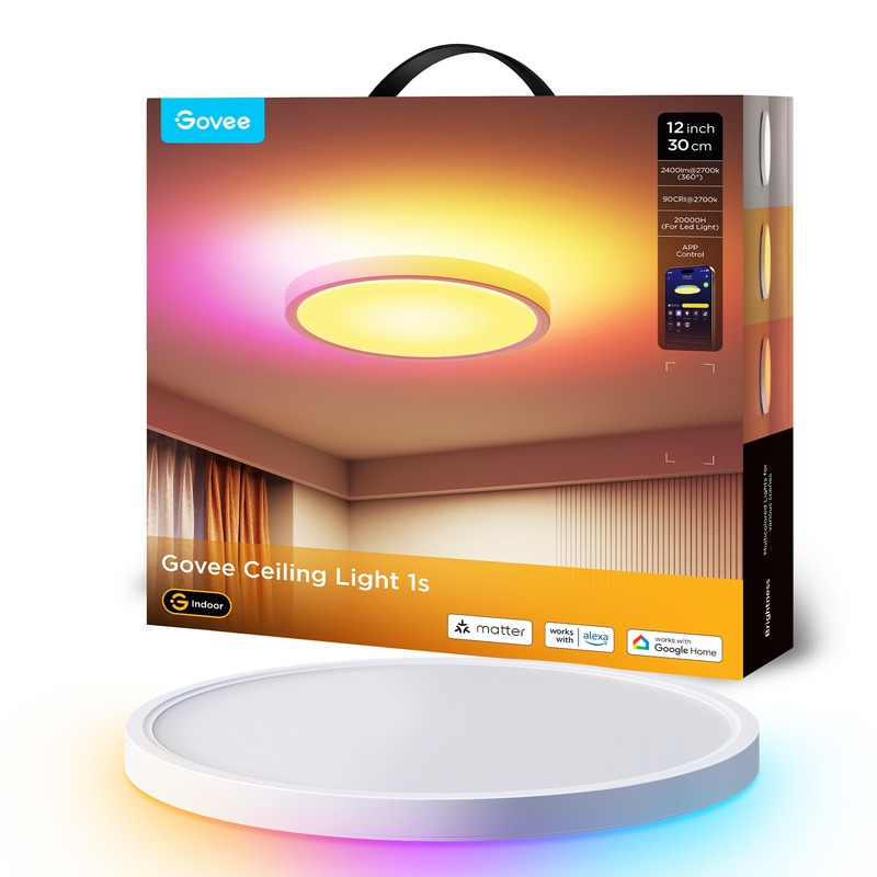 Govee 12 Zoll RGBWW + RGBIC Runde Smart-Deckenleuchte