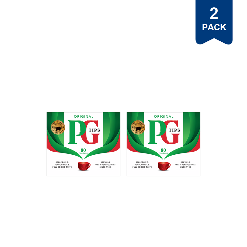 PG Tips 80 Original Tea Bags 232g (2 Packs)