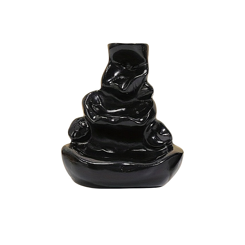 1PC Ceramic Backflow Incense Burner - Lotus Leaf Design, Backflow Waterfall Incense H