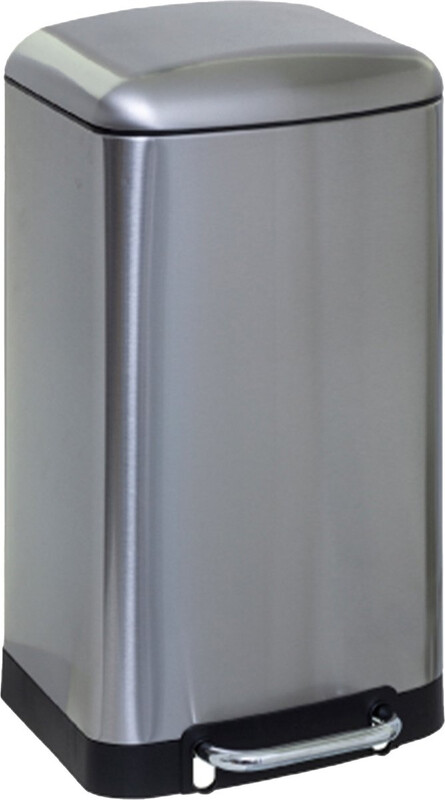 5five Ariane Stalen metalen prullenbak - 30L, zilver