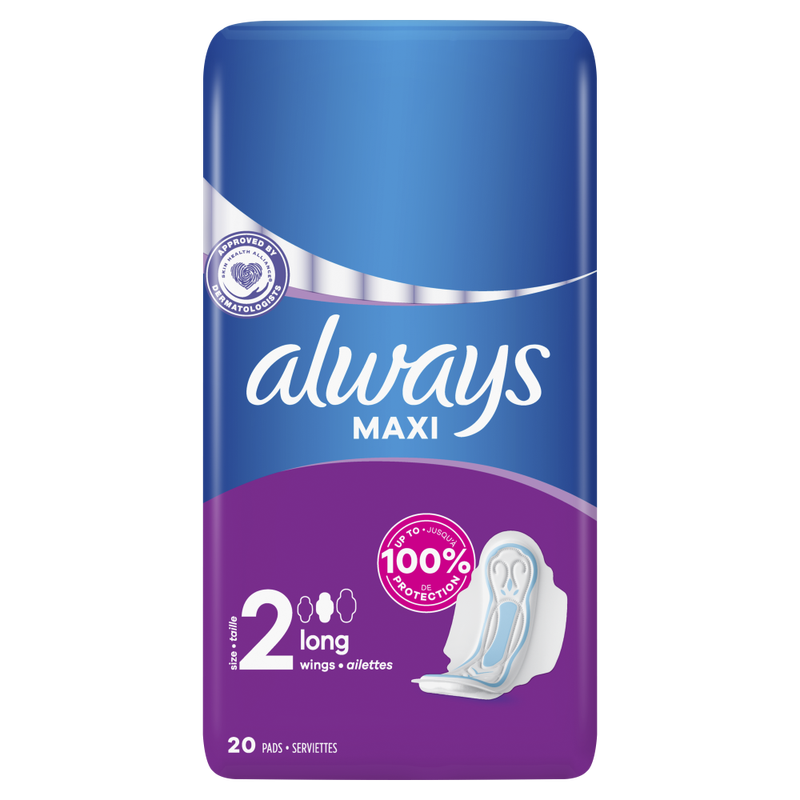 Always serviettes hygiéniques maxi ultra longues 20 unités