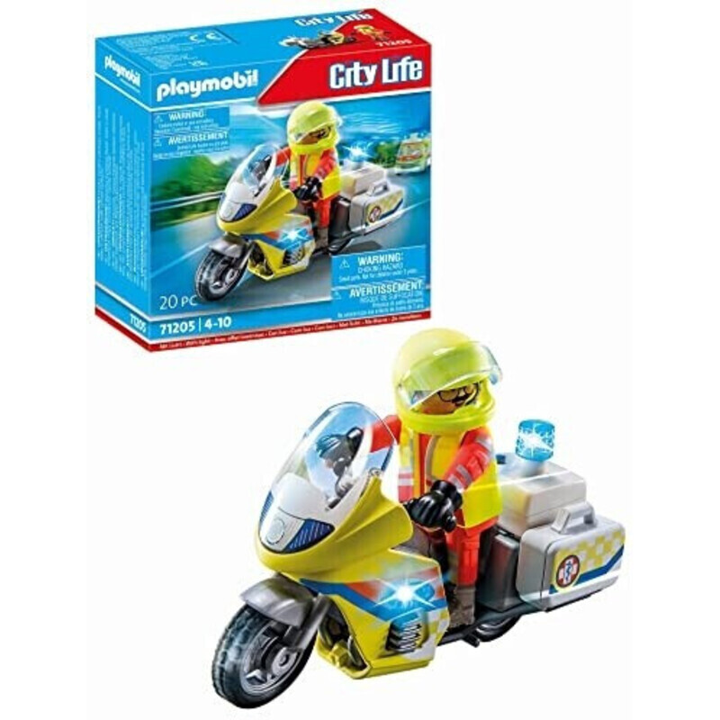 PLAYMOBIL City Life 71205 Notarzt-Motorrad mit Blinklicht NEUHEIT 2023 OVP