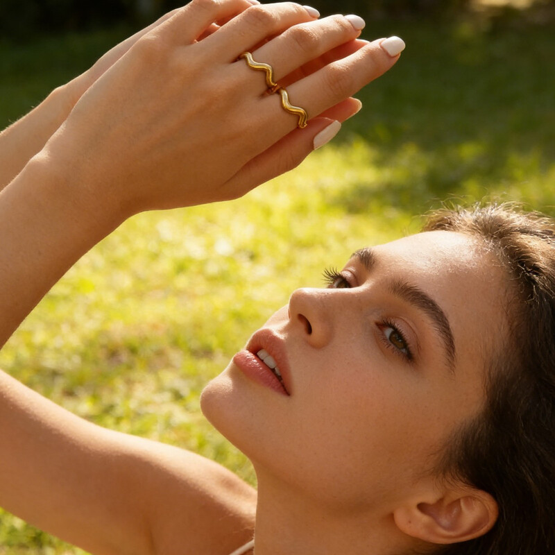 irregular curve rings, rings, open rings, adjustable rings All seasons