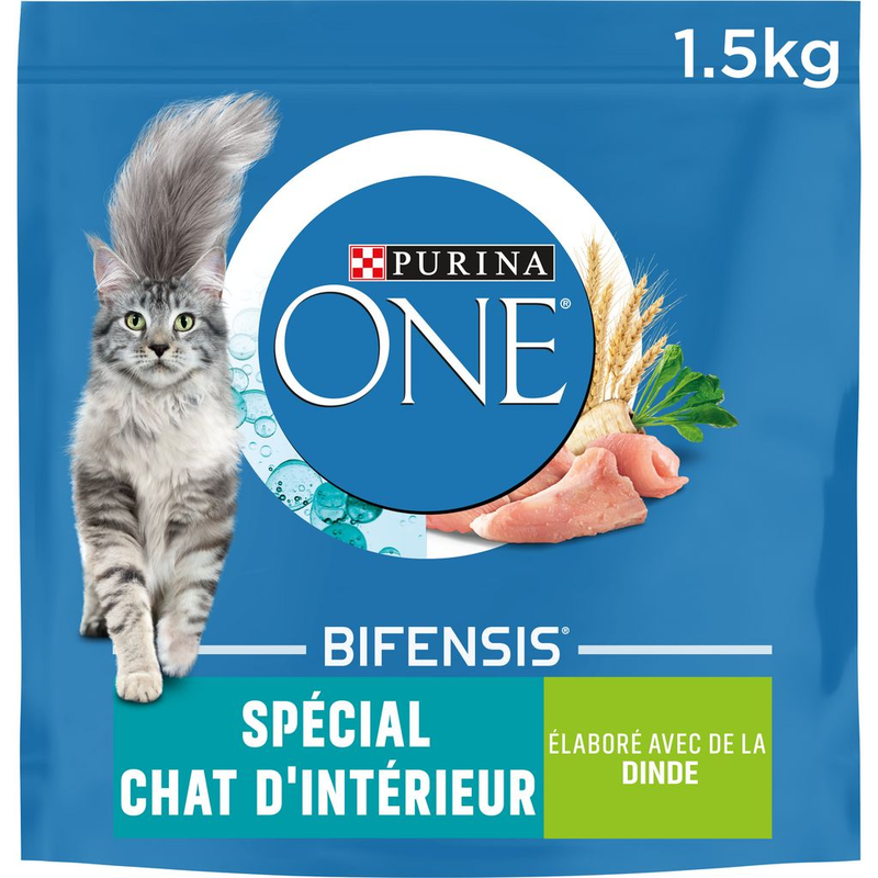 Croquettes Pour Chat Adulte D'intérieur Dinde Bifensis Purina One Le Sac D'1 5kg - vue 2