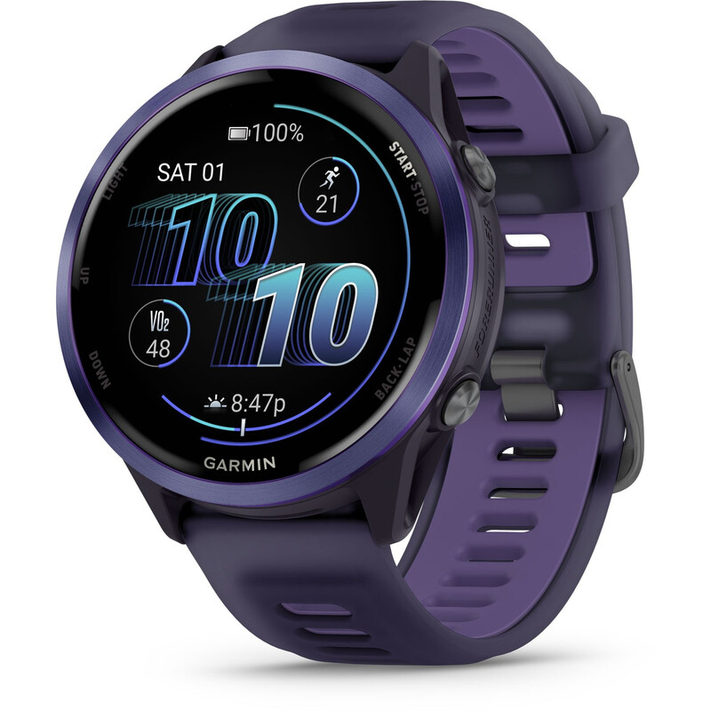 GARMIN Forerunner 570 47 mm Smartwatch - Paars/Indigo Siliconen Bandje
