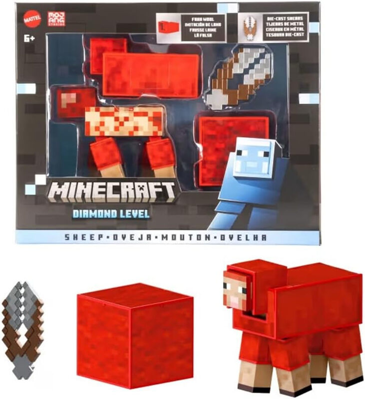 MATTEL Minecraft diamanten niveau schaap actiefiguur - 14 cm, JCV22