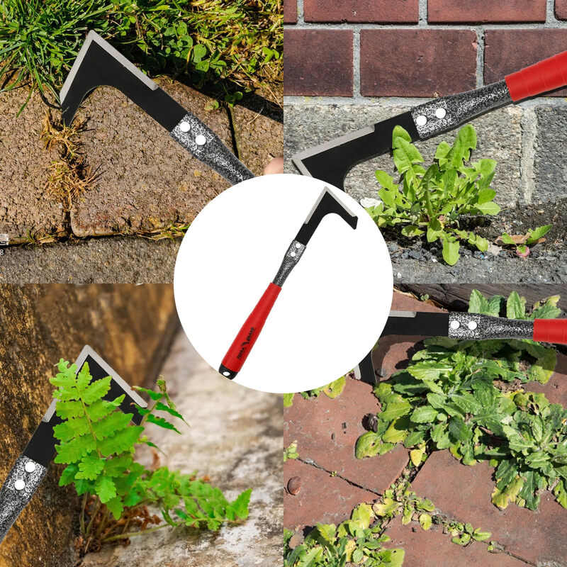 FLORA GUARD Raclette d’entretien pour joints de dalles avec lame en acier inoxydable double tranchant et poignée ergonomique