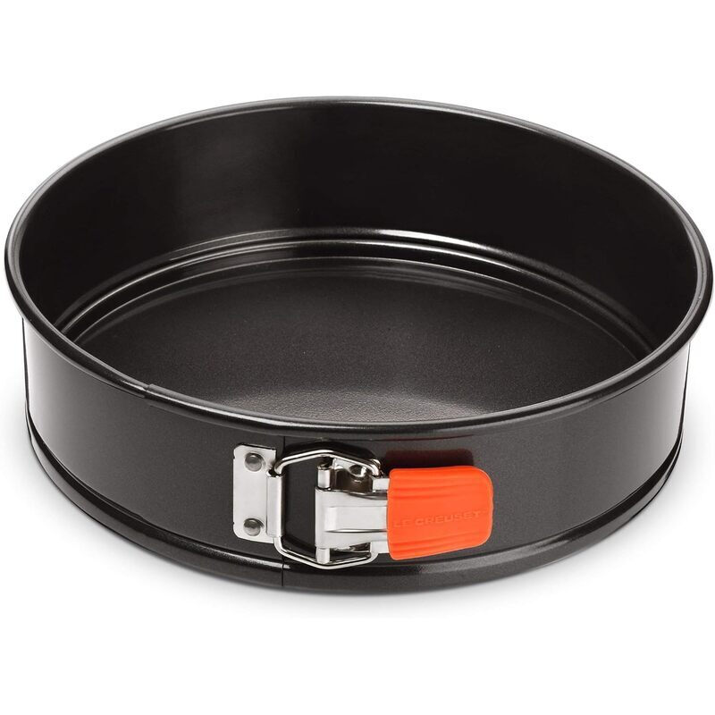 Le Creuset Antihaft-Kohlenstoffstahl-Backgeschirr Springform Rundes Kuchenblech, 20 cm, Schwarz
