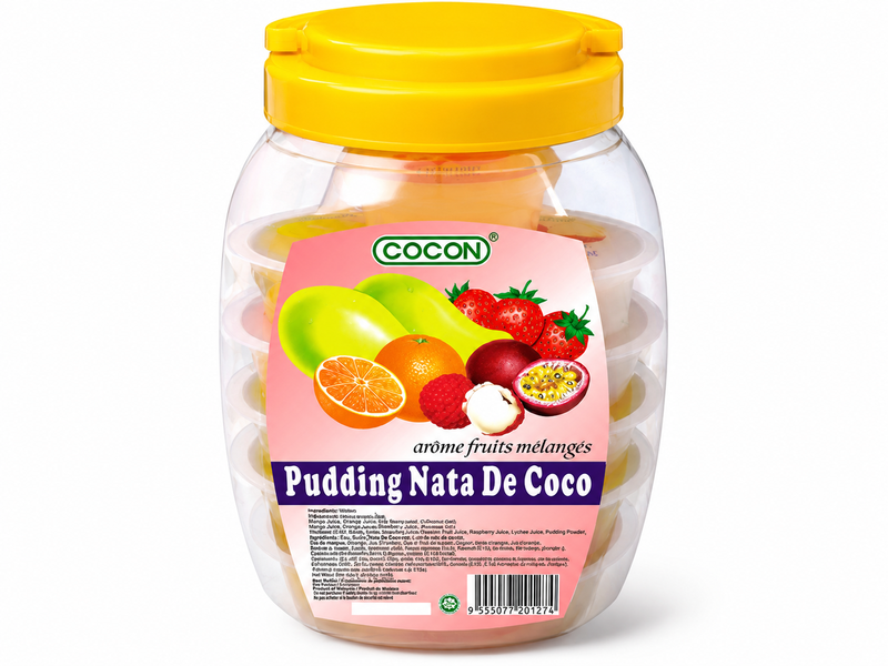 Cocon pudding met nata de coco, assorti, 1280 g (16 bekers), inclusief lepel