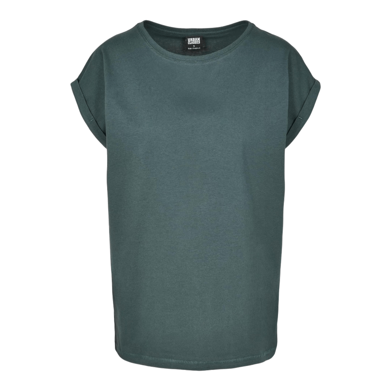 Dames T-shirt met extra schouderband flessengroen M