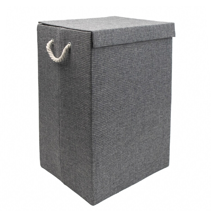 JVL Chroma Foldable Laundry Hamper with Lid, Grey