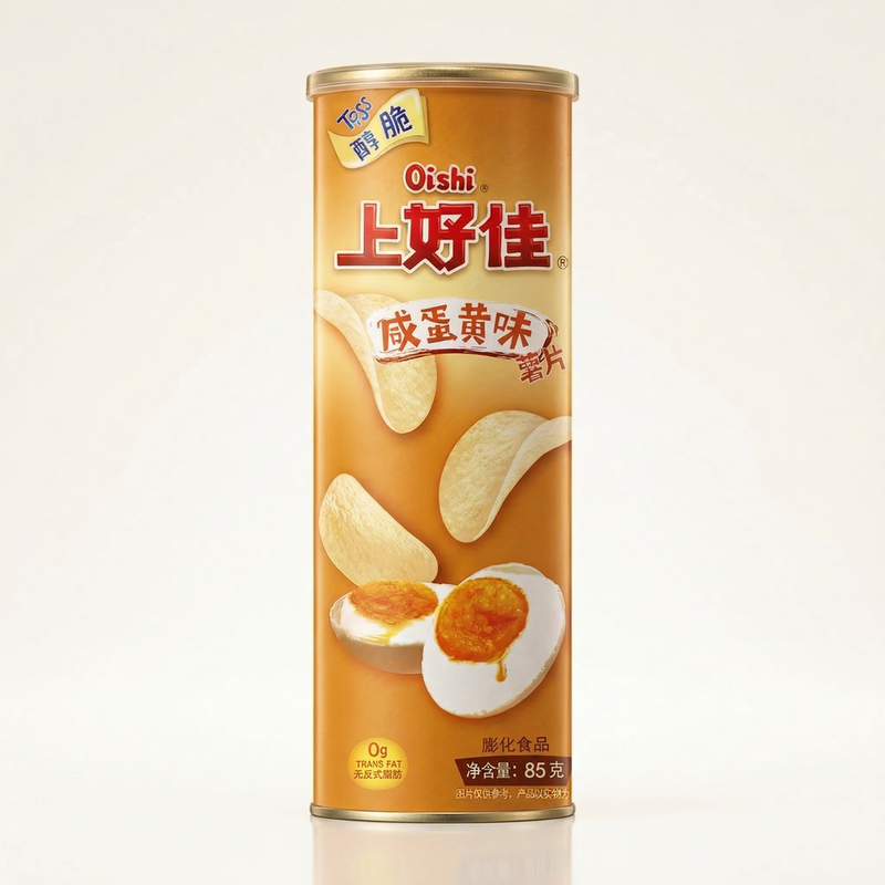 Oishi Crispy Potato Chips Salted Egg Yolk Flavor 85G
